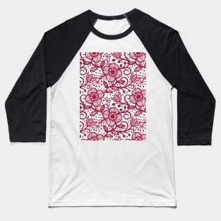 Bold Floral Pattern Baseball T-Shirt